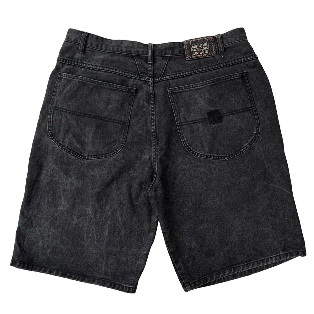 VTG 90s Marithe Francois Girbaud Denim Shorts Mens 40 Black Baggy Hip Hop Goth